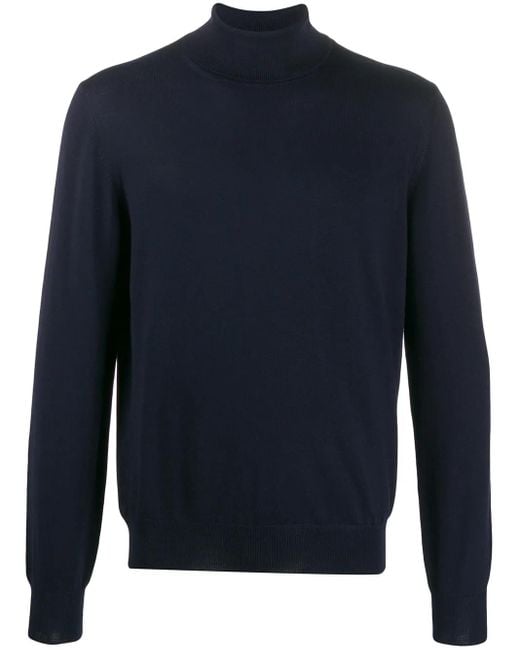 Barba Napoli Gestrickter Rollkragenpullover in Blue für Herren