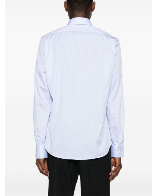 Lanvin Gestreiftes Hemd aus Popeline in White für Herren