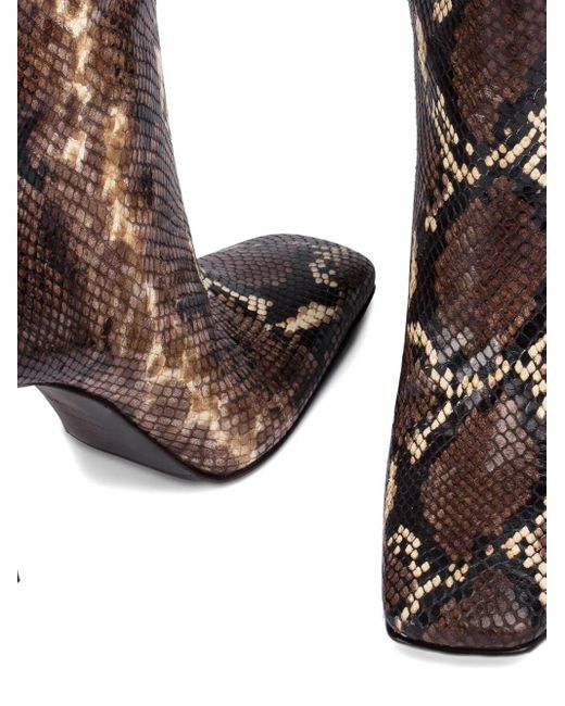 Le Silla Black Vittoria Stiletto-Stiefel mit Schlangen-Print 110mm