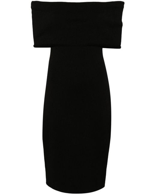 Bottega Veneta Off-shoulder Midi-jurk in het Black