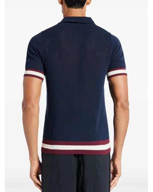 CHE Blue Stripe-Detailing Polo Shirt for men