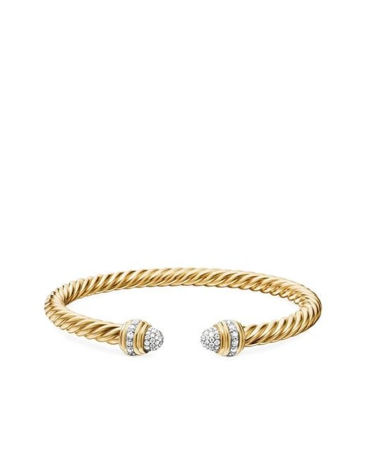 David Yurman Metallic 18Kt Classic Cablespira Diamond Bracelet (5Mm)