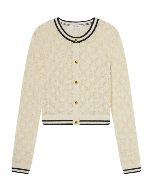 Cardigan Con Lavorazione Pointelle di FRAME in Natural