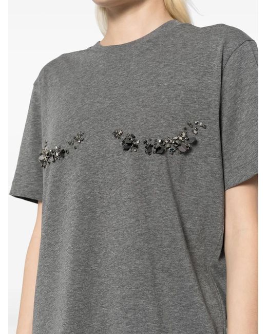 JNBY Gray Crystal-Embellished T-Shirt