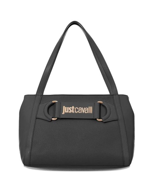 Just Cavalli ロゴプレート ショルダーバッグ Black