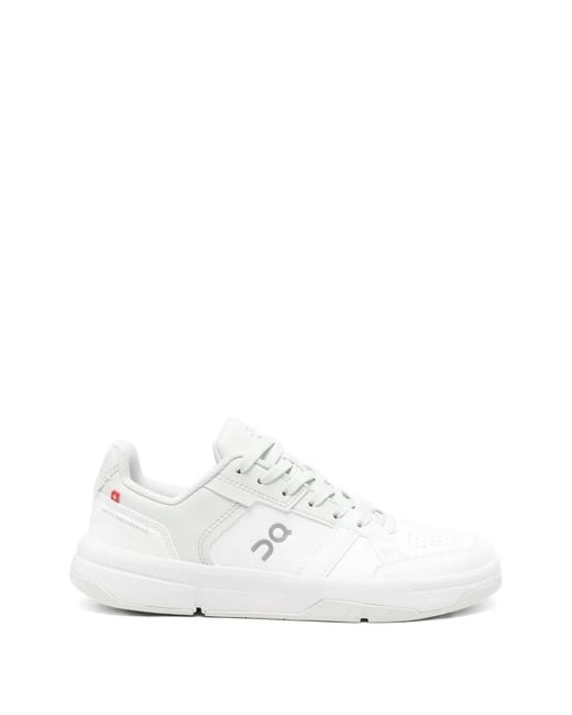 On Shoes White Roger Clubhouse Lace-Up Sneakers