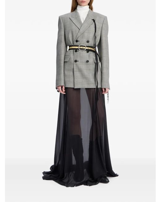 Ann Demeulemeester Gray Double-Breasted Wool Blazer