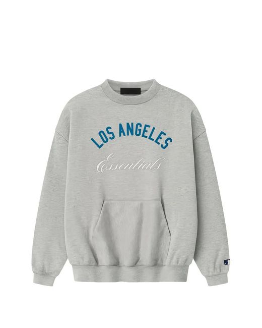 Fear Of God Gray Essentials Logo-Print Sweatshirt for men