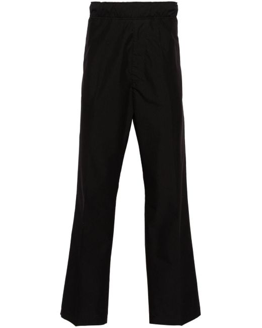 Moncler Black Logo-patch Straight-leg Trousers for men