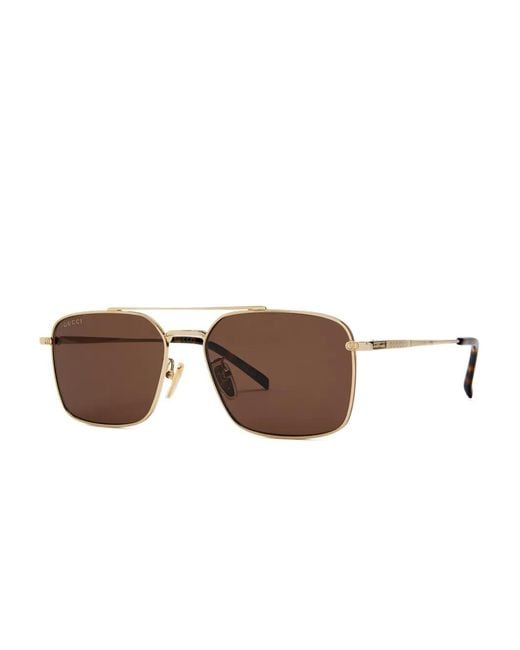 Gucci Brown Square-Frame Sunglasses for men