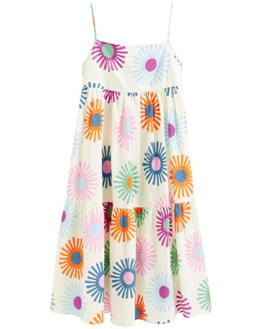 Chinti & Parker White Soleil Sun Printed Dress