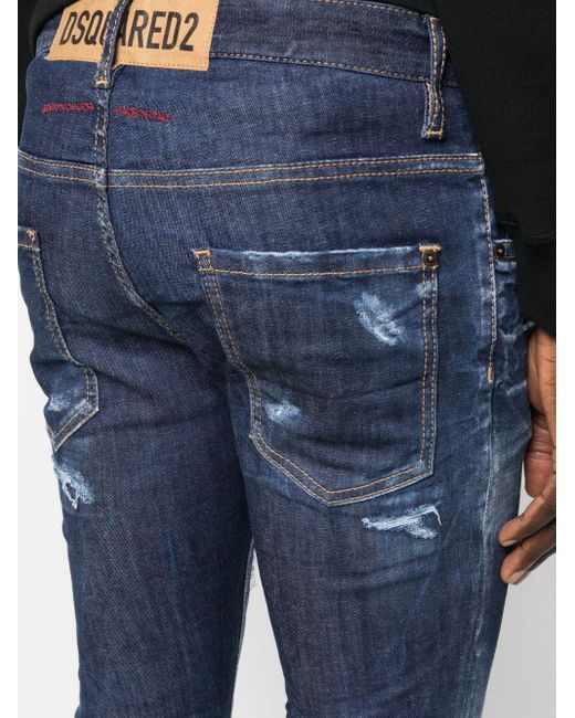 DSquared² Tapered-Jeans im Distressed-Look in Blue für Herren