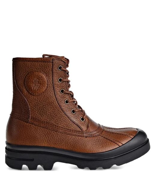 Polo Ralph Lauren Brown Lace-Up Leather Boots for men