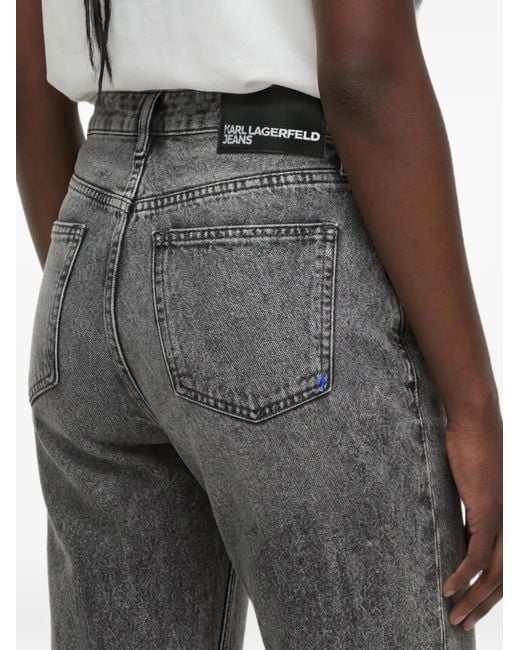 Karl Lagerfeld Gray Logo-Patch Jeans