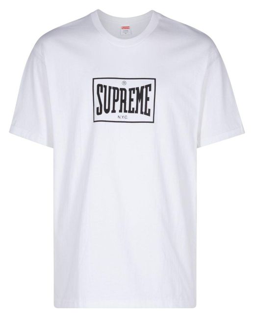 Supreme T-shirt Met Print in het White