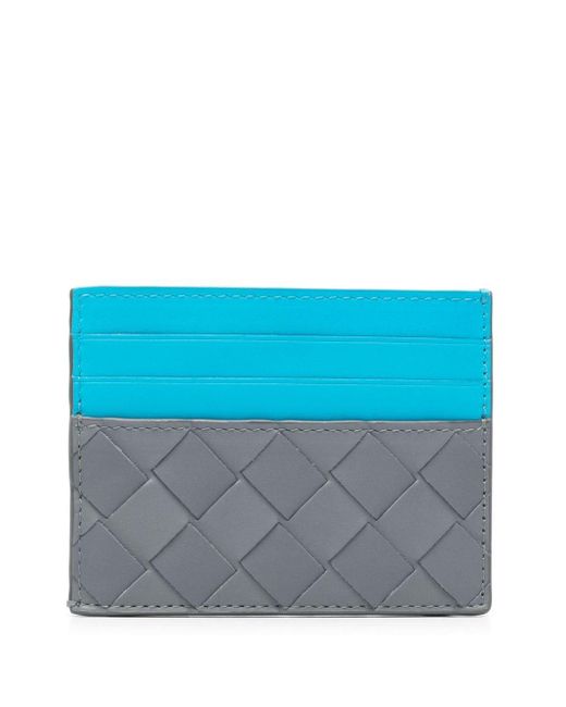 Bottega Veneta Blue Intrecciato Leather Cardholder for men