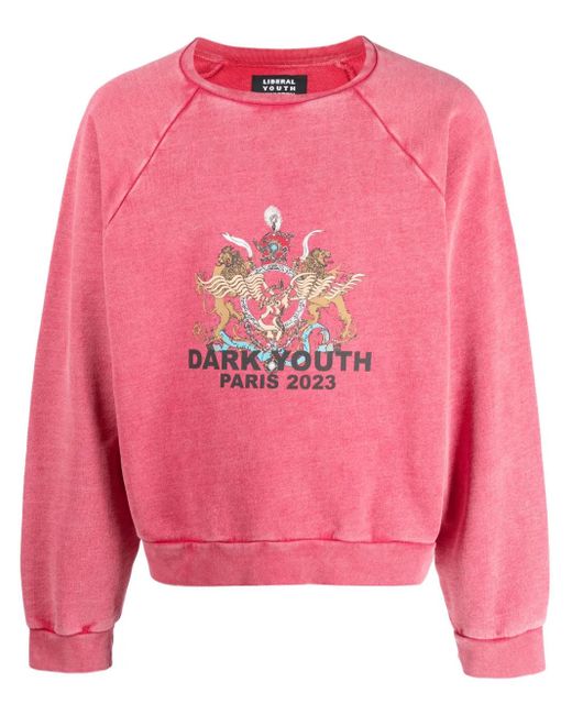 Maglione Con Stampa Grafica Crop di Liberal Youth Ministry in Pink da Uomo