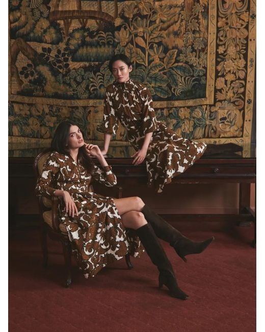 Vestido con estampado floral Cara Cara de color Brown