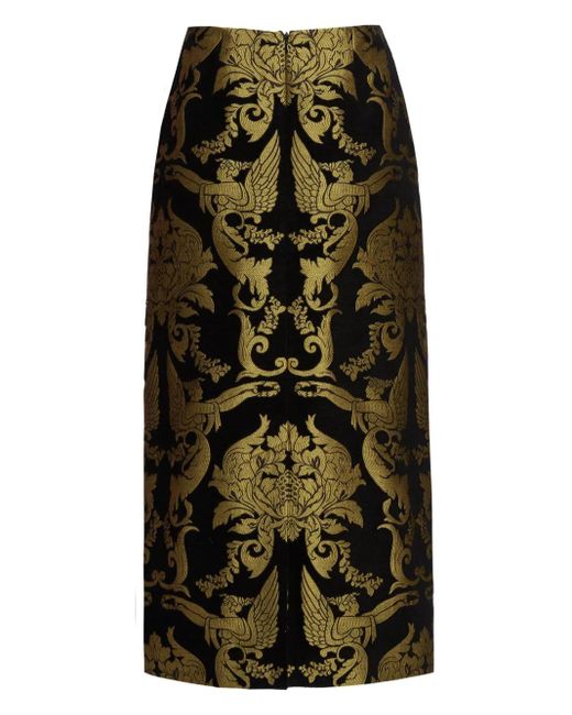 LaDoubleJ Black Printed Pencil Skirt
