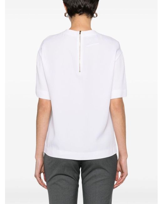 Moschino Crêpe T-shirt Met Print in het White