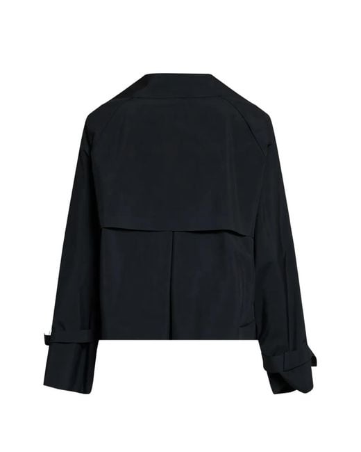 Weekend by Maxmara Black Double-Breasted Raincoat