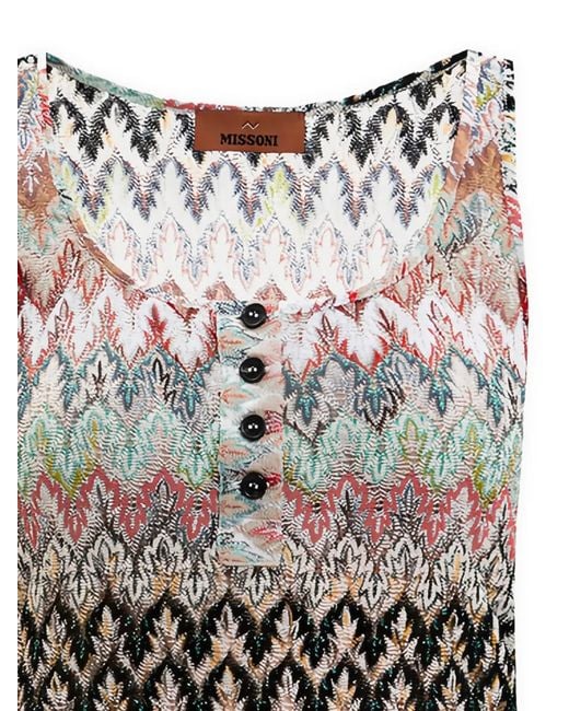 Missoni White Débardeur À Boutons Décoratifs
