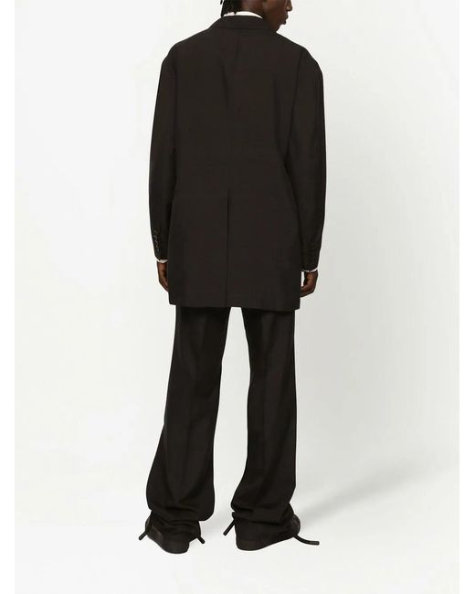 Dolce & Gabbana Black Logo Patch Single-breasted Blazer for men
