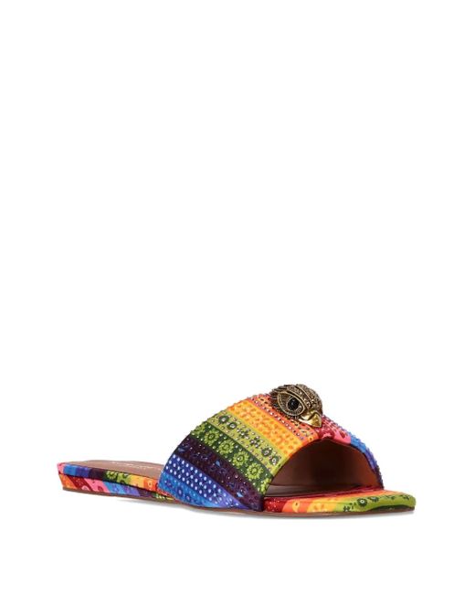 Kurt Geiger Blue Kensington Flat Sandals
