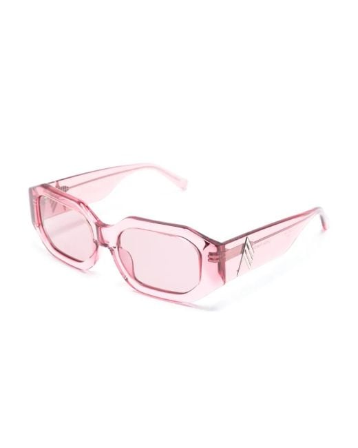 The Attico Pink Blake Rectangle-Frame Sunglasses