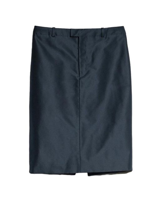 Gucci Blue Silk Midi Skirt