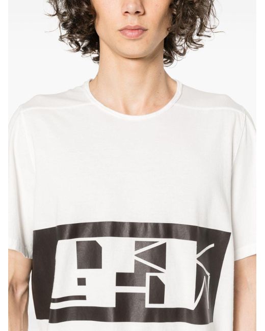 T-shirt con applicazione logo di Rick Owens in White da Uomo