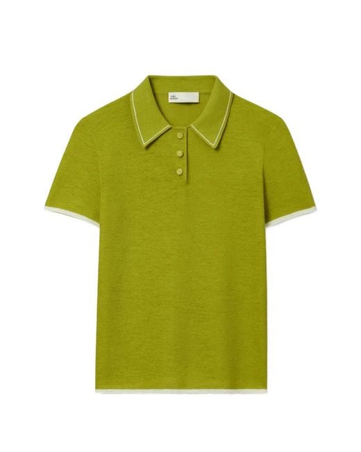 Tory Burch Green Wool Polo Top