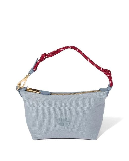 Miu Miu Blue Gabardine Mini Bag