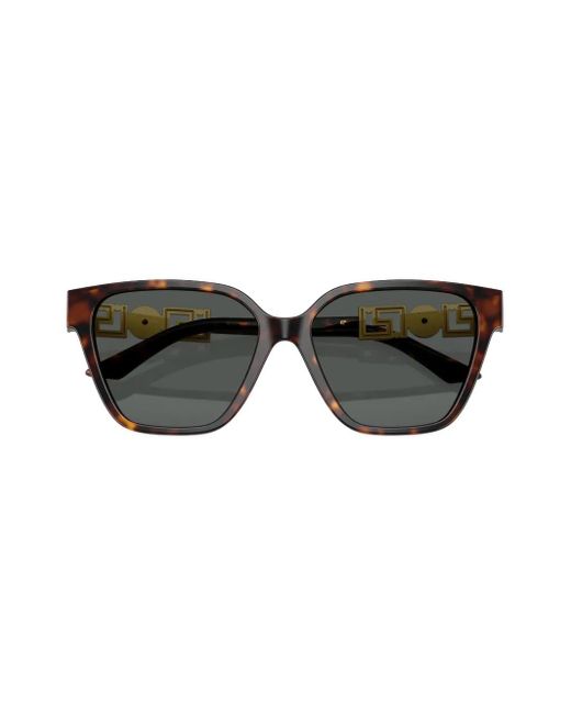 Versace Gray Greca Strass Butterfly-Frame Sunglasses