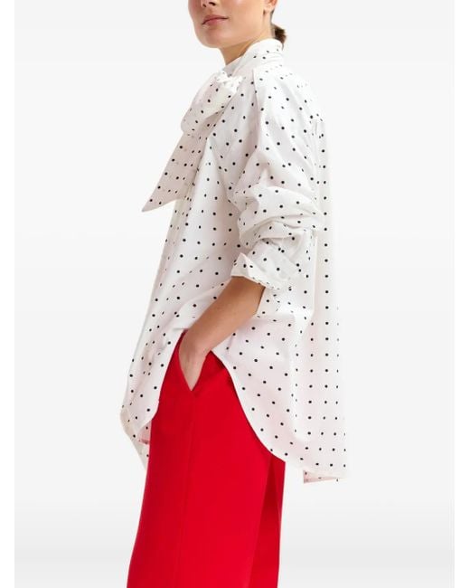 Essentiel Antwerp White Imoverit Tie-Neck Shirt
