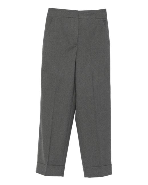 Peserico Gray Cuffed Trousers