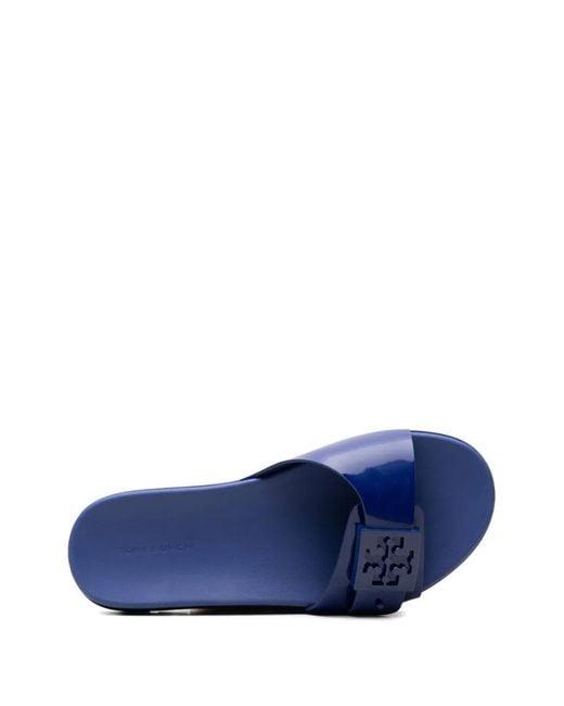 Tory Burch Blue Buckle-Fastening Slides