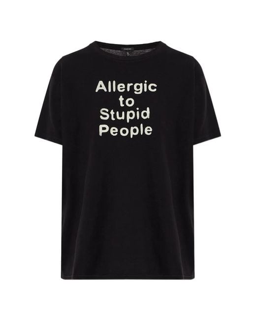 R13 Black Allergic To Stupid Boy T