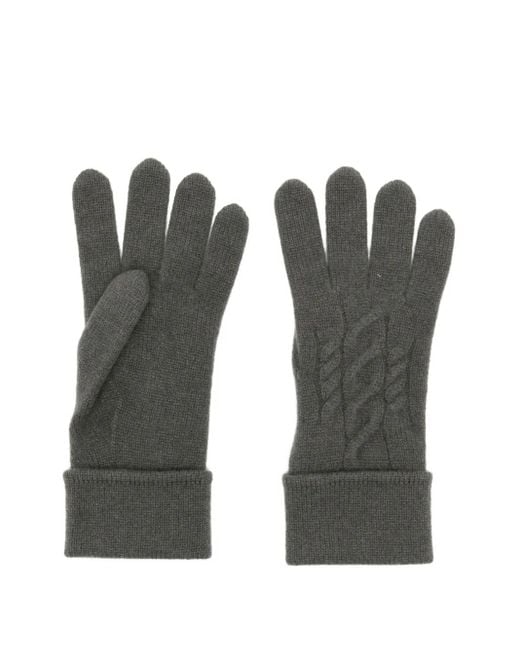 N.Peal Cashmere Gray Cable Gloves