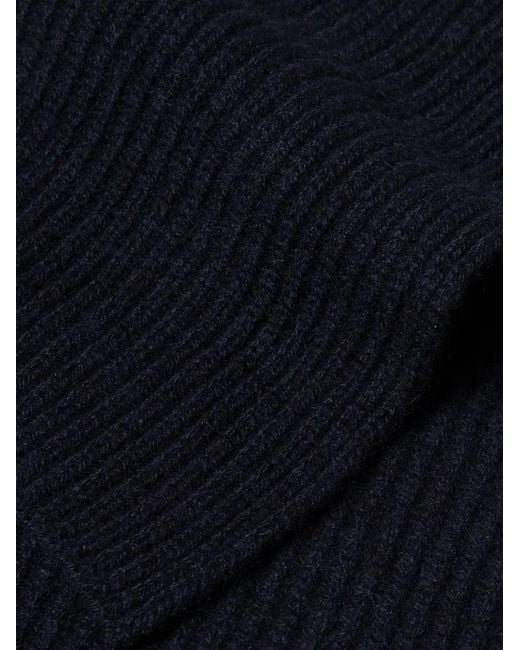 Sunspel Blue Ribbed Scarf for men