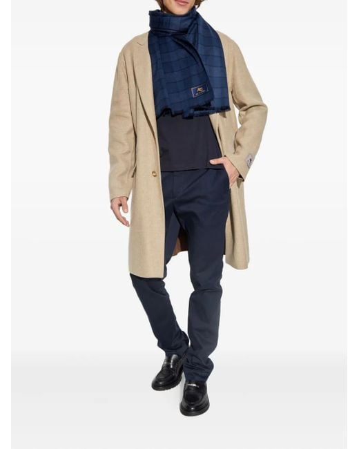 Etro Natural Three-Button Wool Coat for men