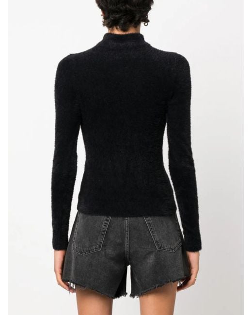 Isabel Marant Black Mayers Faux-Fur Cut-Out Jumper