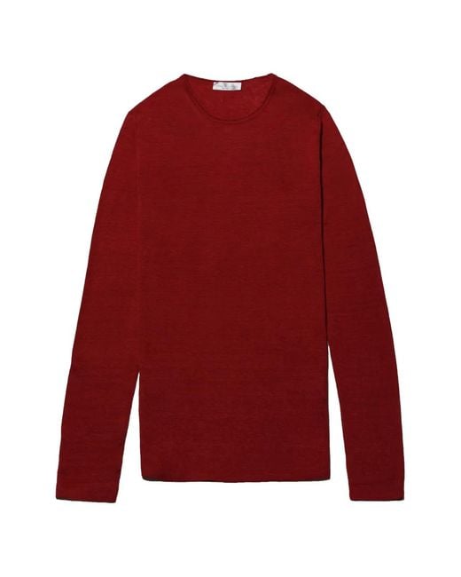 Roberto Collina Red Fine-Knit Sweater for men