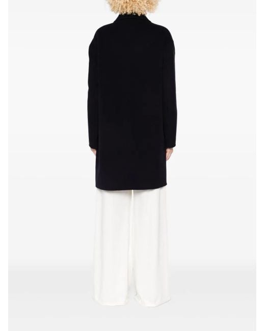 Liviana Conti Blue Flap-Pocket Buttoned Coat