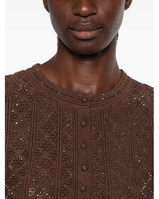 Sandro Brown Abstract-Pattern Cardigan