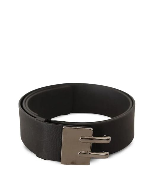 CoSTUME NATIONAL Black Leather Buckle-Fastening Belt