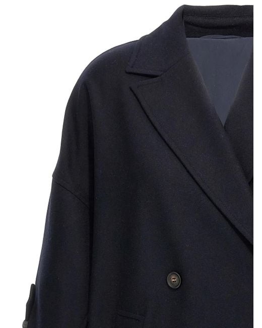 Brunello Cucinelli Jas Met Dubbele Rij Knopen in het Blue