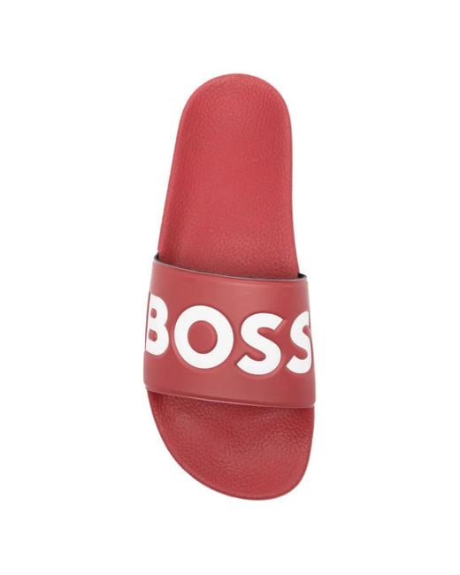 Boss Pink Logo Slides for men