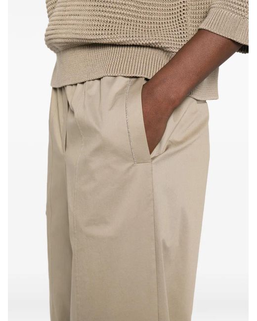 Peserico Natural Elasticated Panelled Trousers