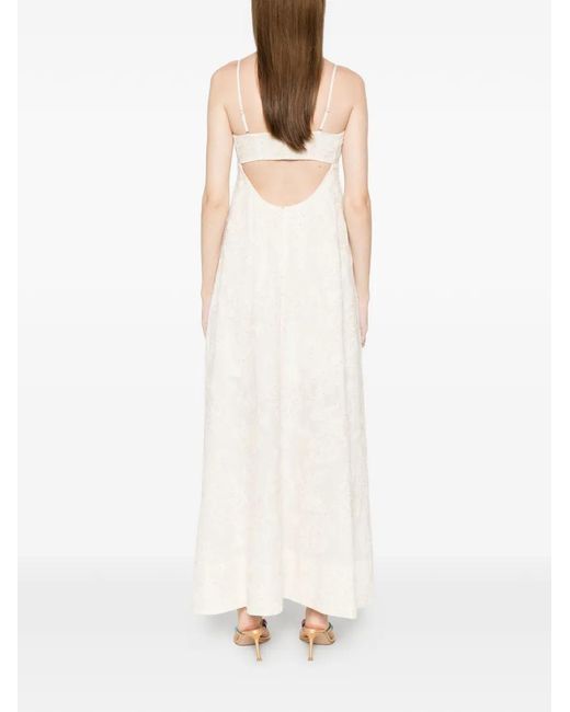 Liu Jo White Sequin Floral Day Dress